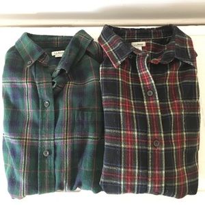 L.L Bean Women’s Flannel Button Up.Lot of 2